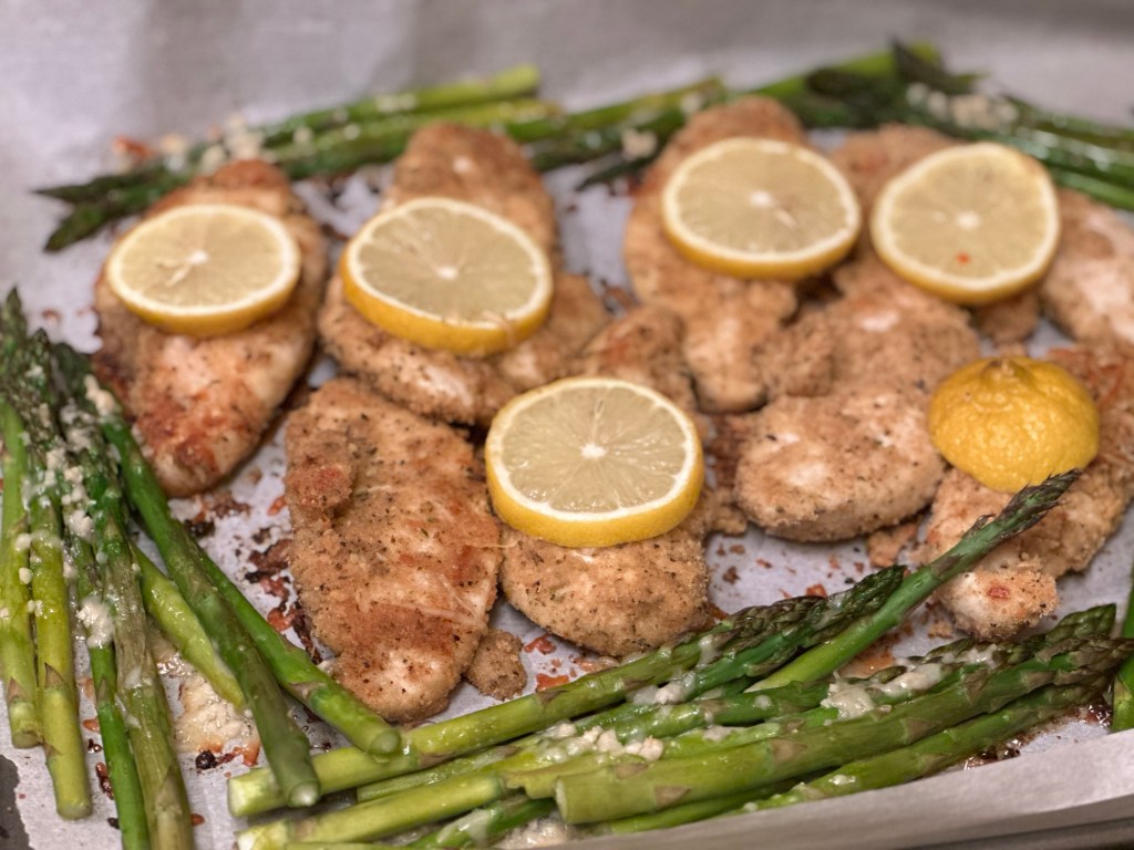 Lemon Parmesan Chicken +&nbsp;Asparagus